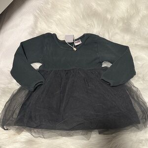 Zara Kids Dress in Dark Green and Black